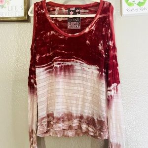 Young fabulous & Broke burgundy Tie dye sweater